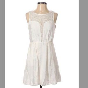 BCBG Generation White Open Back Sleeveless Lace Dress